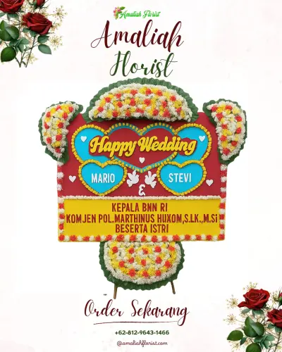 Karangan Papan Bunga Pernikahan di Bojong